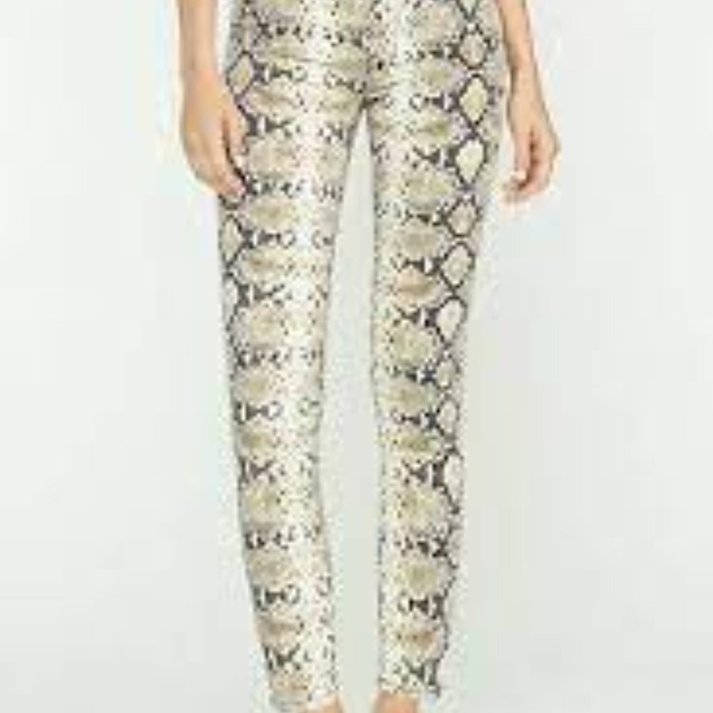 HUDSON Women's High-waist Ankle Skinny Python-print Jeans In Tan Python size 29